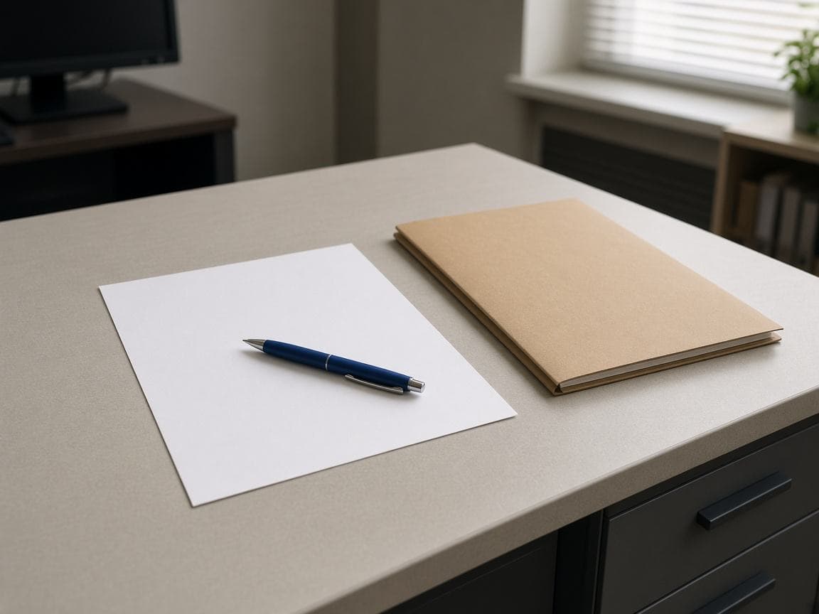 A plain application form on an office desk